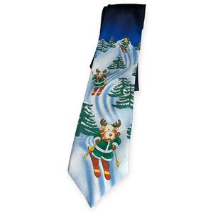 Skiing Reindeer Men's Tie